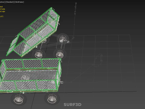 UTILITY TROLLEY CART WAGON TRAILER HAULER DUMP HAND TRUCK GARDEN 3D Model