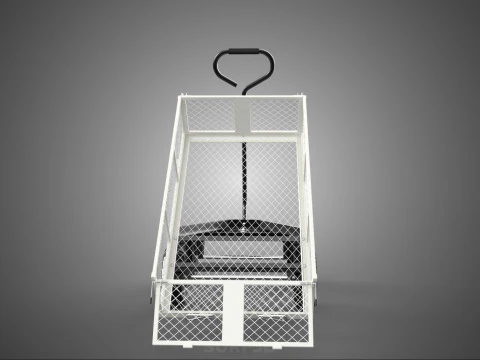 WHITE TIPPING STEEL GRID METAL MESH CART UTILITY WAGON TROLLEY 4 3D Model