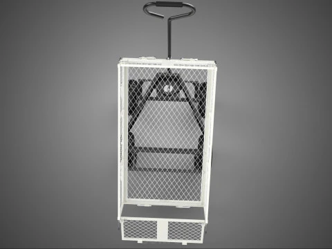 WHITE TIPPING STEEL GRID METAL MESH CART UTILITY WAGON TROLLEY 4 3D Model