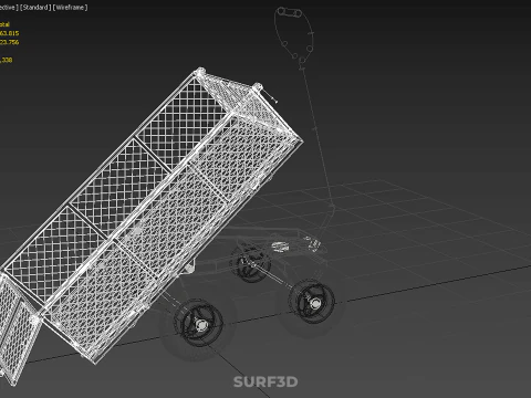 WHITE TIPPING STEEL GRID METAL MESH CART UTILITY WAGON TROLLEY 4 3D Model