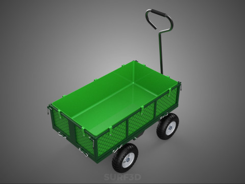 EMPAT RODA 4 UTILITY CART WAGON TROLLEY POCKET MESH YANG DAPAT DILEPAS Model 3D