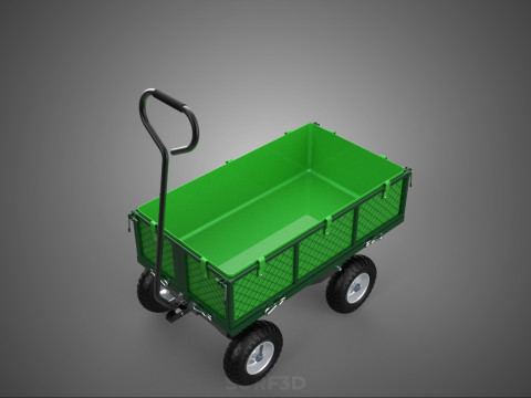 EMPAT RODA 4 UTILITY CART WAGON TROLLEY POCKET MESH YANG DAPAT DILEPAS Model 3D