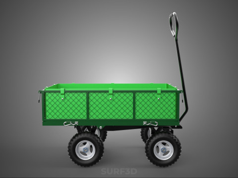 EMPAT RODA 4 UTILITY CART WAGON TROLLEY POCKET MESH YANG DAPAT DILEPAS Model 3D