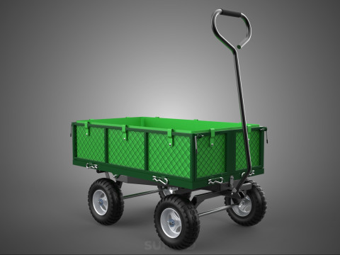 EMPAT RODA 4 UTILITY CART WAGON TROLLEY POCKET MESH YANG DAPAT DILEPAS Model 3D