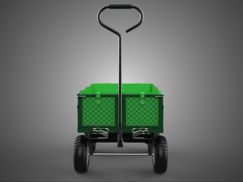 EMPAT RODA 4 UTILITY CART WAGON TROLLEY POCKET MESH YANG DAPAT DILEPAS Model 3D
