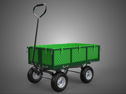 EMPAT RODA 4 UTILITY CART WAGON TROLLEY POCKET MESH YANG DAPAT DILEPAS Model 3D