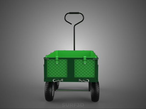 EMPAT RODA 4 UTILITY CART WAGON TROLLEY POCKET MESH YANG DAPAT DILEPAS Model 3D