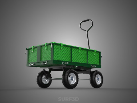EMPAT RODA 4 UTILITY CART WAGON TROLLEY POCKET MESH YANG DAPAT DILEPAS Model 3D