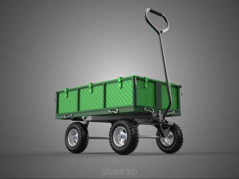 EMPAT RODA 4 UTILITY CART WAGON TROLLEY POCKET MESH YANG DAPAT DILEPAS Model 3D