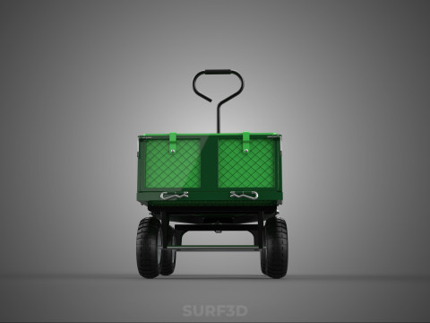 EMPAT RODA 4 UTILITY CART WAGON TROLLEY POCKET MESH YANG DAPAT DILEPAS Model 3D