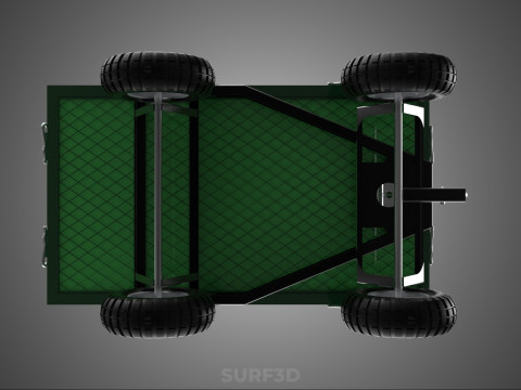 EMPAT RODA 4 UTILITY CART WAGON TROLLEY POCKET MESH YANG DAPAT DILEPAS Model 3D