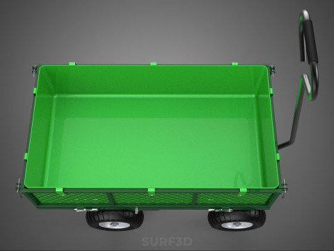 EMPAT RODA 4 UTILITY CART WAGON TROLLEY POCKET MESH YANG DAPAT DILEPAS Model 3D