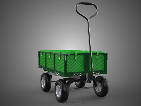 EMPAT RODA 4 UTILITY CART WAGON TROLLEY POCKET MESH YANG DAPAT DILEPAS Model 3D
