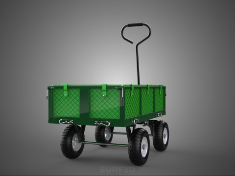 EMPAT RODA 4 UTILITY CART WAGON TROLLEY POCKET MESH YANG DAPAT DILEPAS Model 3D