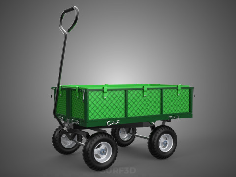 EMPAT RODA 4 UTILITY CART WAGON TROLLEY POCKET MESH YANG DAPAT DILEPAS Model 3D
