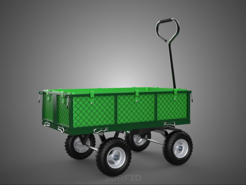 EMPAT RODA 4 UTILITY CART WAGON TROLLEY POCKET MESH YANG DAPAT DILEPAS Model 3D