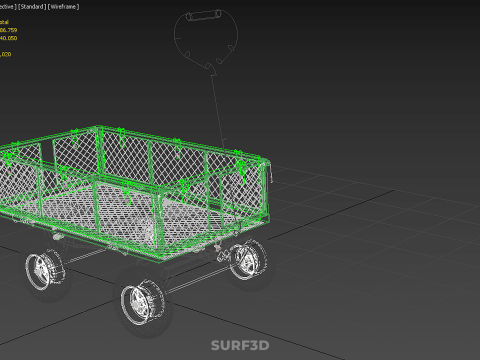 EMPAT RODA 4 UTILITY CART WAGON TROLLEY POCKET MESH YANG DAPAT DILEPAS Model 3D