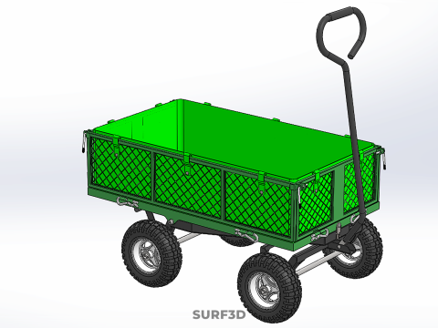 EMPAT RODA 4 UTILITY CART WAGON TROLLEY POCKET MESH YANG DAPAT DILEPAS Model 3D