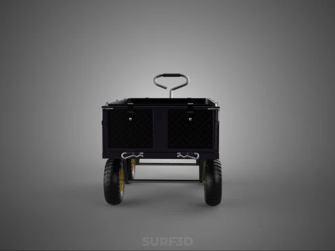 GARDEN STEEL MESH TRAY WHEELBARROW DUMP WAGON CART TROLLEY CARGO 3D Model