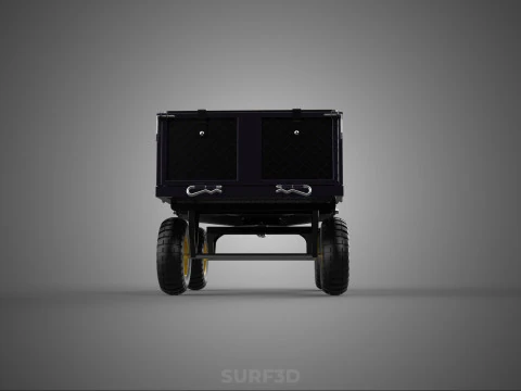 GARDEN STEEL MESH TRAY WHEELBARROW DUMP WAGON CART TROLLEY CARGO 3D Model