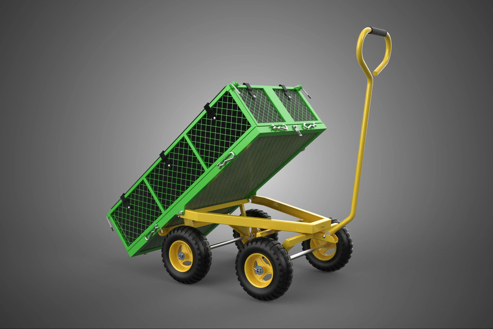 TIPPING TIPPER BED WAGON CART TROLLEY TRAILER MESH CLOTH POCKET 3D Model .c4d .max .obj .3ds .fbx .stl .blend 