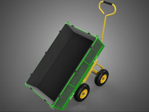 TIPPING TIPPER BED WAGON CART TROLLEY TRAILER MESH CLOTH POCKET 3D Model