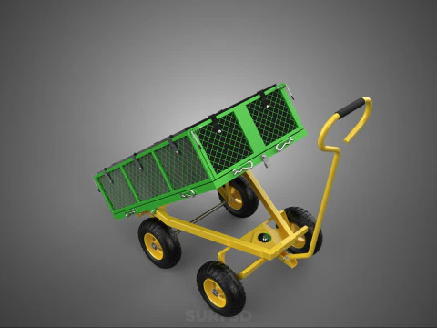 TIPPING TIPPER BED WAGON CART TROLLEY TRAILER MESH CLOTH POCKET 3D Model