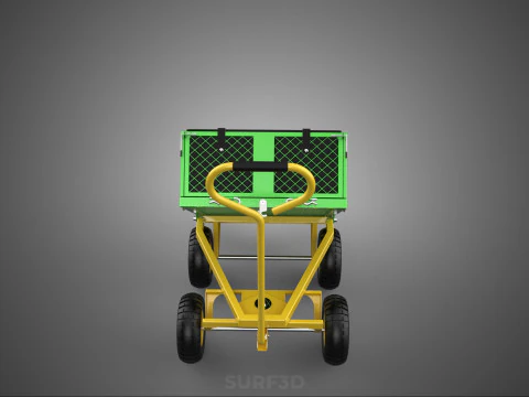 TIPPING TIPPER BED WAGON CART TROLLEY TRAILER MESH CLOTH POCKET 3D Model