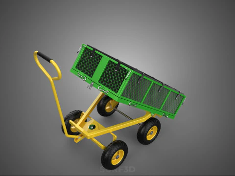 TIPPING TIPPER BED WAGON CART TROLLEY TRAILER MESH CLOTH POCKET 3D Model