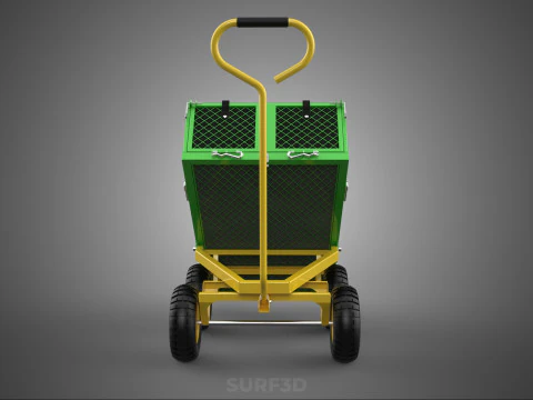 TIPPING TIPPER BED WAGON CART TROLLEY TRAILER MESH CLOTH POCKET 3D Model