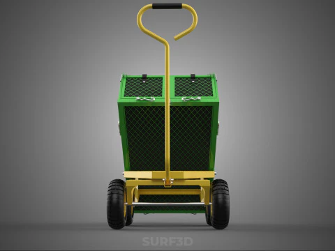 TIPPING TIPPER BED WAGON CART TROLLEY TRAILER MESH CLOTH POCKET 3D Model