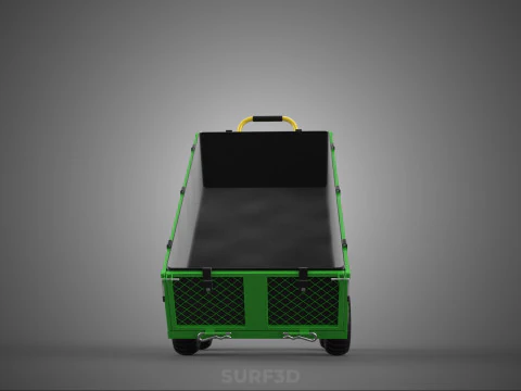 TIPPING TIPPER BED WAGON CART TROLLEY TRAILER MESH CLOTH POCKET 3D Model