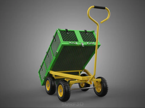 TIPPING TIPPER BED WAGON CART TROLLEY TRAILER MESH CLOTH POCKET 3D Model