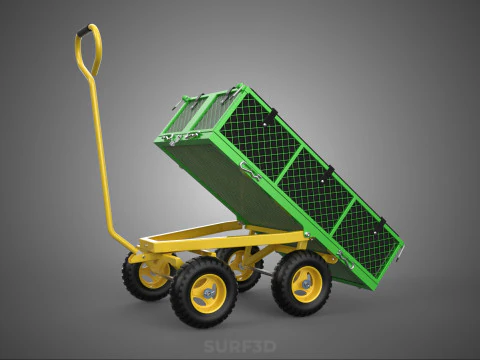 TIPPING TIPPER BED WAGON CART TROLLEY TRAILER MESH CLOTH POCKET 3D Model