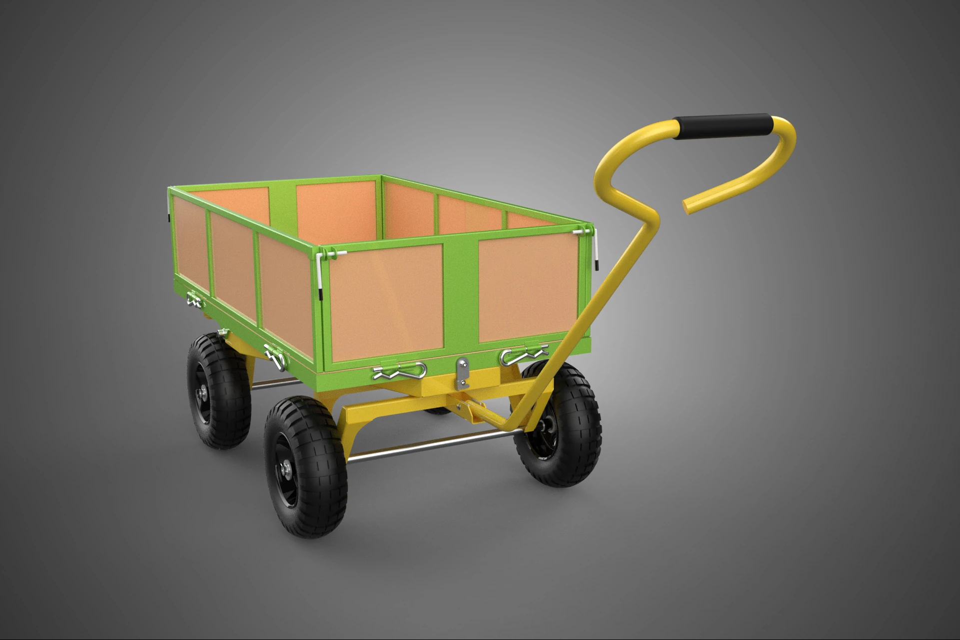 CART UTILITY WAGON HAND TRUCK DUMP TROLLEY TRANSPORT WHEELBARROW 3D Model .c4d .max .obj .3ds .fbx .stl .blend 