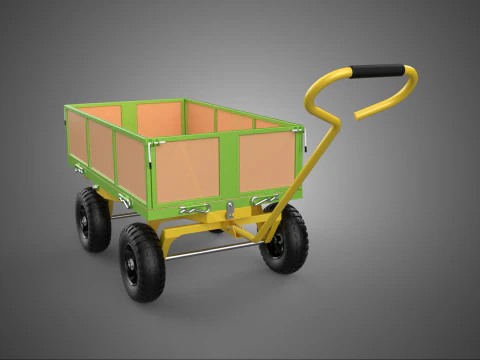 KERANJANG UTILITY WAGON HAND TRUCK DUMP TROLLEY TRANSPORT WHEELBARROW Model 3D