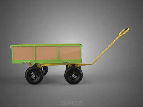 CART UTILITY WAGON HAND TRUCK DUMP TROLLEY TRANSPORT WHEELBARROW 3D Model