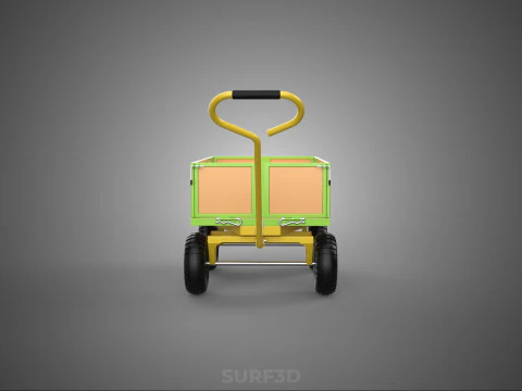 CART UTILITY WAGON HAND TRUCK DUMP TROLLEY TRANSPORT WHEELBARROW 3D Model
