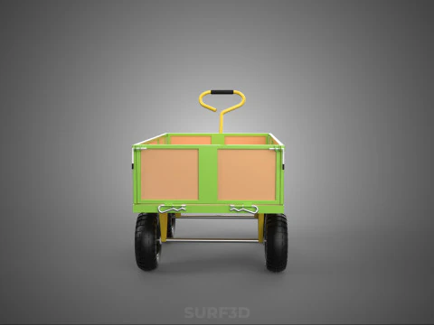 CART UTILITY WAGON HAND TRUCK DUMP TROLLEY TRANSPORT WHEELBARROW 3D Model