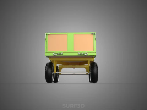 CART UTILITY WAGON HAND TRUCK DUMP TROLLEY TRANSPORT WHEELBARROW 3D Model