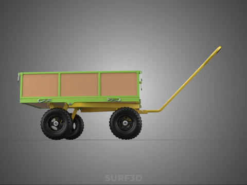 CART UTILITY WAGON HAND TRUCK DUMP TROLLEY TRANSPORT WHEELBARROW 3D Model