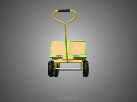 CART UTILITY WAGON HAND TRUCK DUMP TROLLEY TRANSPORT WHEELBARROW 3D Model