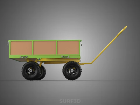 CART UTILITY WAGON HAND TRUCK DUMP TROLLEY TRANSPORT WHEELBARROW 3D Model