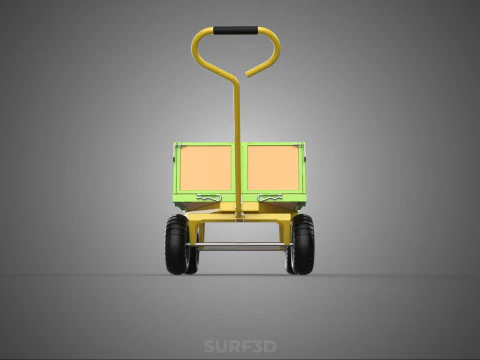 CART UTILITY WAGON HAND TRUCK DUMP TROLLEY TRANSPORT WHEELBARROW 3D Model