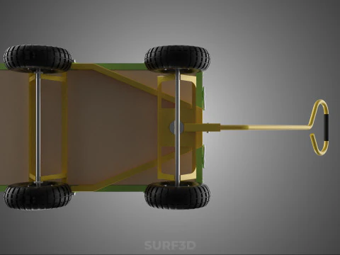 CART UTILITY WAGON HAND TRUCK DUMP TROLLEY TRANSPORT WHEELBARROW 3D Model