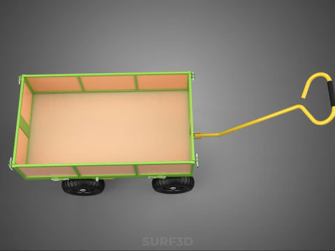 CART UTILITY WAGON HAND TRUCK DUMP TROLLEY TRANSPORT WHEELBARROW 3D Model