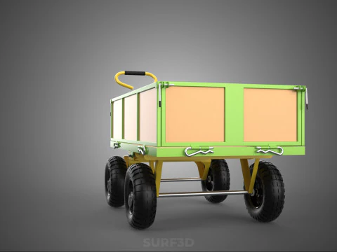 CART UTILITY WAGON HAND TRUCK DUMP TROLLEY TRANSPORT WHEELBARROW 3D Model