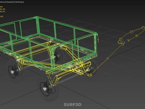 CART UTILITY WAGON HAND TRUCK DUMP TROLLEY TRANSPORT WHEELBARROW 3D Model