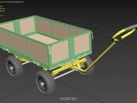 CART UTILITY WAGON HAND TRUCK DUMP TROLLEY TRANSPORT WHEELBARROW 3D Model