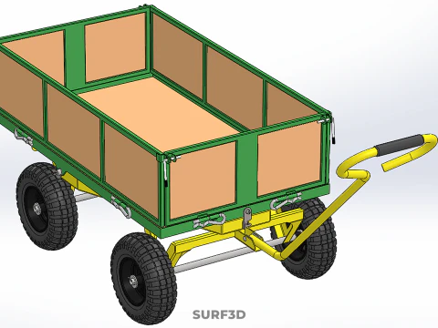 CART UTILITY WAGON HAND TRUCK DUMP TROLLEY TRANSPORT WHEELBARROW 3D Model